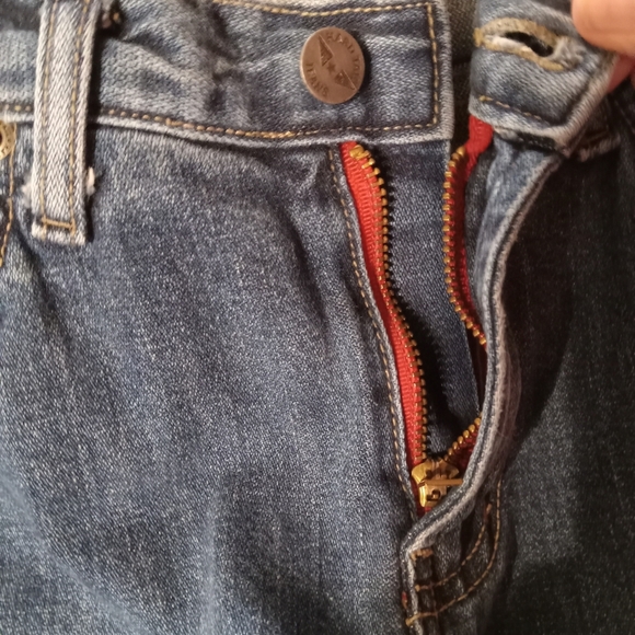 Y2K Western Hard Tail Jean Durable USA Cowgirl Mid Rise Mid Blue 26 Straight Zip - Picture 8 of 14